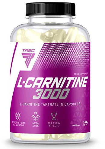 Trec Nutrition L-Carnitin 3000 | Nicht stimulierender Fatburner | Gewichtsverlust | Schlankheitspillen | Verwandle Fett in Energie (60 Kapseln)