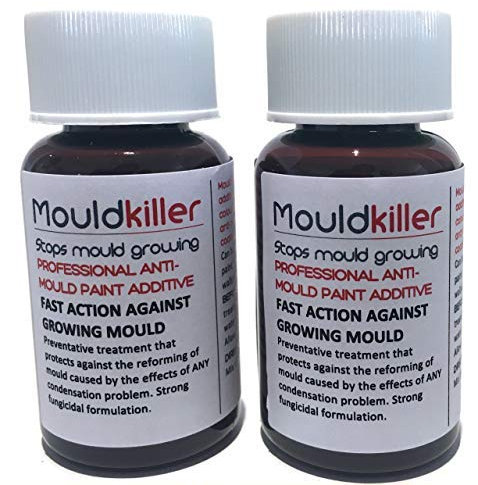 MouldKiller Anti-Mould Paint Additive Prevents & Removes Mold from Walls/Ceilings. Ideal to Treat Black Mould Mildew & Fungus Growth. Anti-Fungal. 60ml converts 6L Paint. Simply add to Paint & Mix.