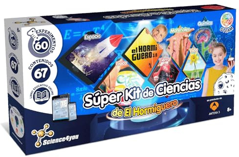 Science4you-Super Kit de Ciencias de El Hormiguero para Niños – Juguete Científico 60 Experimentos y 2 Libros Educativos, Regalo Educativo Original del Hormiguero para Niñas y Niños de 7 8 9+ Años
