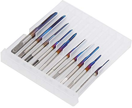 Ensemble de micro-tarauds de 10 pièces, tarauds à cannelure en spirale en acier au tungstène M1-M3.5 métrique, taraud à machine à filetage grossier à flûte droite pour le taraudage d'horloges et de mo