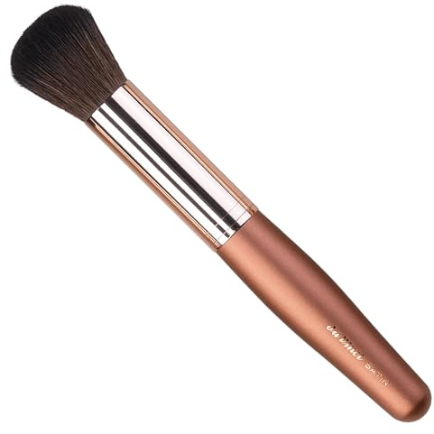 da Vinci, SATIN Foundation- & Stipplingpinsel, rund, vegan, Kunstfaser, für flüssige & cremige Foundation, Mineral- & Kompaktpuder, Holzgriff, Handmade in Germany | Extrafeine, wellige Kunstfasern - für Foundation und Mineralpuder – gleichmäßig verblendet ohne Streifen.