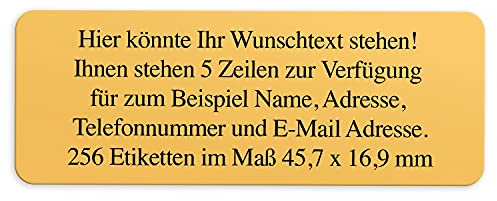 Adress-Aufkleber | PERSONALISIERT | 256 Stück | kleine Etiketten mit Wunsch-Text - Motiv Farbe Orange | für Namen und Adressen