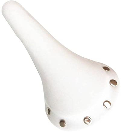 Fahrradsattel,Cityrad Rennrad MTB Sattel, Memory Schaum Gel Fahrrad Sattel 8mm Niet PU Leder Fahrrad Radfahren Weiß Sattel Sitz Ersatz Fixed Gear