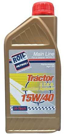 1 Litro di Roil Tractor 15W/40 S.T.O.U. Olio per Trattori, Macchiene Agricole e Mezzi Movimento Terra