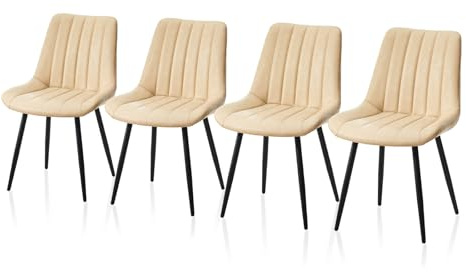 TUKAILAI Esszimmerstühle 4er Set Kunstleder Polsterstuhl mit Metallgestell | Polsterstühle mit Ergonomischer Rückenlehn,bis 150kg Belastbarkeit,Küchenstuhl für Esszimmer und Wohnzimmer Restaurant