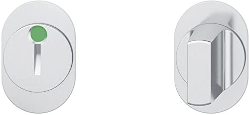 FSB 0 15 1721 02088 6204 Kleben für Steckgriffe Mini, WC-Rosette oval Türstärke 49-58mm, Edelstahl matt 151721, Silber