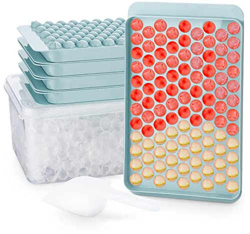 Mini vassoi per cubetti di ghiaccio, stampo rotondo per cubetti di ghiaccio, 1.5 cm, piccolo per congelatore, per un facile rilascio, caffè, succo di cocktail