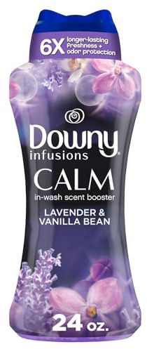 Downy Infusions In-Wash Laundry Scent Booster Beads, CALM, Soothing Lavender and Vanilla Bean, 24 oz