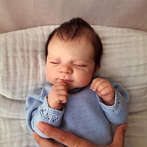 Anano Reborn Puppen Lebensecht 18 Zoll Babypuppe Wie Echtes Baby Puppe Weichkörper Silikon Frühchen Baby Junge Echt Aussehende Schlafender Babypuppen Newborn Puppe Geschenksets