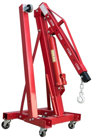 Grue hydraulique pliable, palan de moteur de voiture, levage de moteur, capacité 2T/3T, outil de cric Mobile de 2/3 tonnes DOLUNTO (Color : 2T folding 58KG double pump)