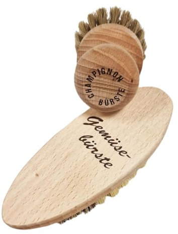 Juego de 2 cepillos para verduras y champiñones, para frutas, verduras, 100% natural, 2 unidades