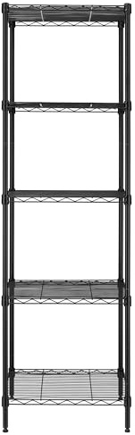 Finnhomy Heavy Duty 5 Tier Wire Shelving Unit, 18x18x59-inches 5 Shelves Storage Rack, Metal Shelving with Thicken Steel Tube, NSF Certified, Black