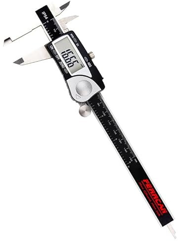 Calibre digital Ferrcan, Pie de Rey de acero inoxidable laminado 4Cr14 de 150mm/6 pulgadas precisión 0,005mm (batería de botón 3V NO INCLUIDA)