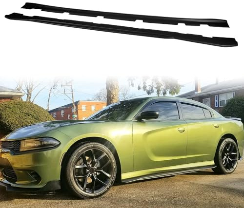 MODILOVER Side Skirts, Compatible with 2011-2023 Dodge Charger, PP Matte Black Rocker Panel Side Splitter Bottom Line