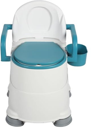 Nachttisch-Toilettenstuhl für Senioren, Breitere Armlehnen, Weich Gepolsterte, Rutschfeste PU-Rückenlehne, Toilettenstuhl, Verschmutzter Töpfcheneimer für ältere Schwangere