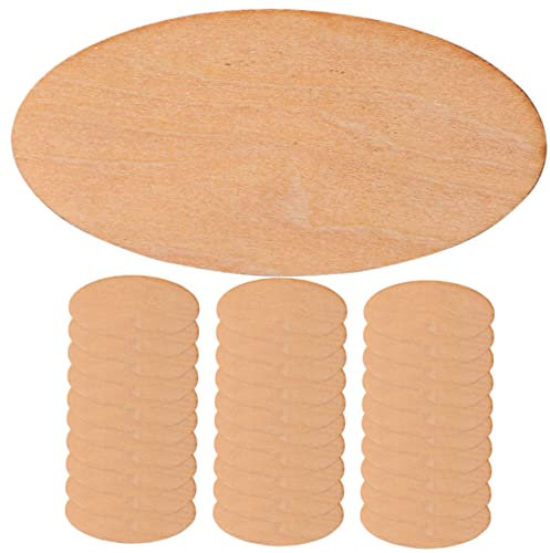 CORHAD 100stücke Holzscheiben Oval Form Für Heimwerker Bastelmaterial Ausgeschnittene Holzscheiben Unbehandelte Ovale Diy-holzornamente Holzhandwerksscheiben Blanks
