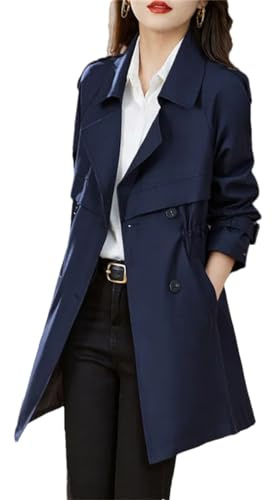 Donna Primavera Autunno Trench Coatcasual Allentato Doppio Petto Fibbia Cappotto Giacca A Vento