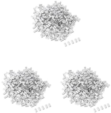 Timcryxient Confezione da 100 manicotti a crimpare in alluminio a doppia canna, 0,8 mm