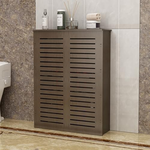 Heizkörper Abdeckung,Braun Abdeckung Heizung,Anti-Rauch-Wand Radiator Abdeckung, Für Außengeräte Klimaanlage,Mit Modernen Horizontalen Lamellen, Für Zuhause Und Büro, Einfache Schnappverbindung(L40*H6