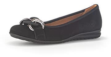 Gabor Damen Klassische Ballerinas, Frauen Flats,Ausgehschuhe,Abendschuhe,Slip-ons,klassisch Elegant,Ballerinen,Schwarz(Uni+asilb),38 EU / 5 UK