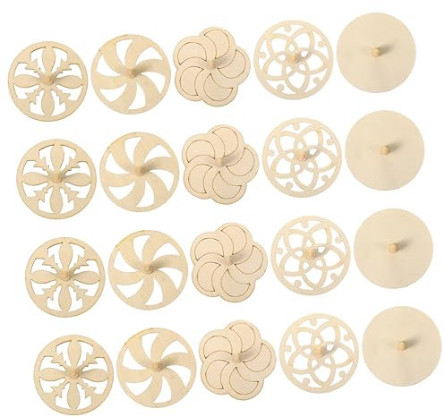 KOMBIUDA 20stücke Unfinished Holz Leere Gyroskope Für Junge Mädchen Junge Mädchen Malen Und Zeichnen Spielzeug