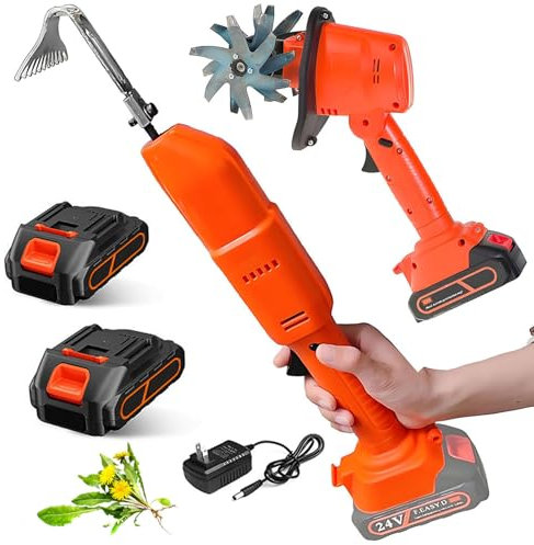 Rotavateur du Jardin électrique, Cultivateur De Barre sans Fil 2 en 1 avec Houe à Fouille électrique, Largeur Et Profondeur De 10 Cm, Rototiller Léger pour Le Jardinage, pour La Pelouse, La Culture