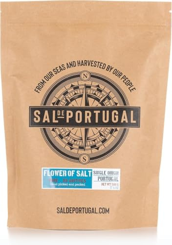 Ricarica di Fior di Sale Portoghese 500 g – Cristalli di Sal Marino Raccolti a Mano – Gourmet da Finitura – Sale dal Portogallo