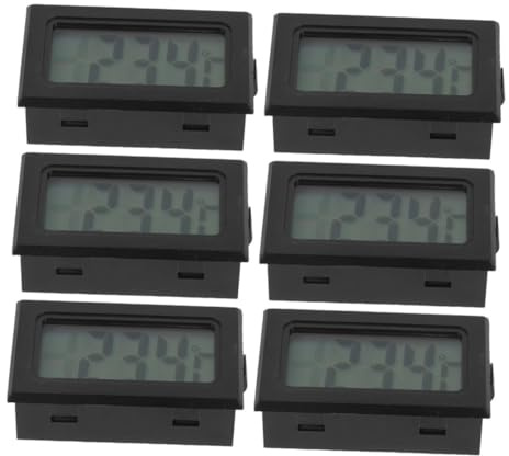 Generico 6 Pezzi Termometro Incassato con Display LCD per Misurazione Temperatura Precisa Sensore Precisione per ed Esterno Design Compatto Adatto Serra e Ambienti Industriali