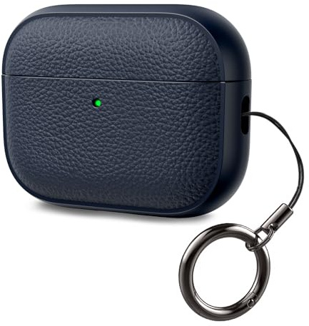ACRONIX für AirPods Pro 3 Hülle 2025 - Tiefblau | Soft TPU Hülle für Apple AirPods Pro 3 mit Handschlaufe, Leder-Touch-Design, Baumtextur Airpods Pro 3 Case