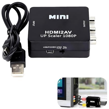 RCA till HDMI 1080P AV-omvandlare – komponent till HDMI-omvandlare, komposit till HDMI-omvandlare, CVBS AV till HDMI-videoljudsadapter, för klassiska konsoler som PS2, VCR och DVD-spelare, stöder PAL
