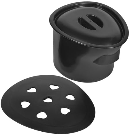 GARVALON Orinal Plástico con Tapa para Personas Mayores Embarazadas y Adultos Cubo de Inodoro Portátil con Tapa Hermética y Tabla para Ducha Accesorio Duradero para Silla de Baño y Uso