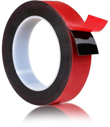 SANTUO Nastro biadesivo extra forte, 5 m x 25 mm, impermeabile e resistente al calore, nastro biadesivo per auto, casa, ufficio ed esterni, forte nastro adesivo per interni ed esterni