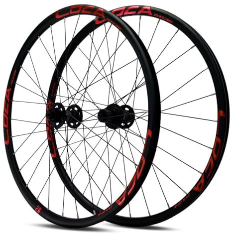 MTB Cykelhjulset 26/27,5/29 Tum, Quick Release Fram Bakhjulssats 100/135 Mm 28 Hål, Aluminiumlegering Skivbroms För För 8 9 10 11 12Hastighet Hjulset(Red,27.5inch)