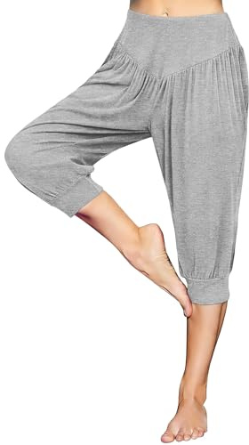 Terecey Sarouel Femme Trois Quarts Taille Haute Yoga Style Bohème Été