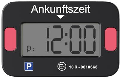 UPUPYES 381174 Parkscheibe elektrisch mit Zulassung vom KBA nach StVO | Hochauflösendes Display, automatische Parkzeitmessung