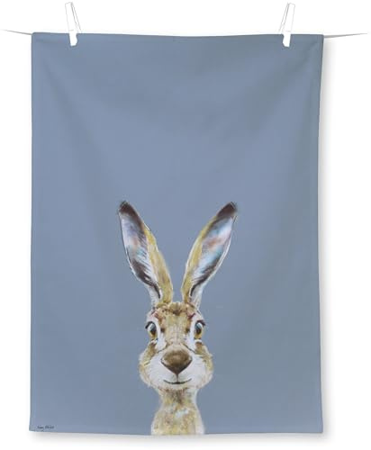 Ihr - T 1078840 - Geschirrtuch, Rabbit Buster, Hase, blau, Baumwolle, Bedruckt, 50cm x 70cm