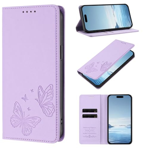 Funda para Motorola Moto Edge 40 Neo Case, Cierre Magnético Función Soporte Bloqueo RFID Flip Billetera de Cuero PU Carcasa Móvil para Motorola Moto Edge 40 Neo, Morado