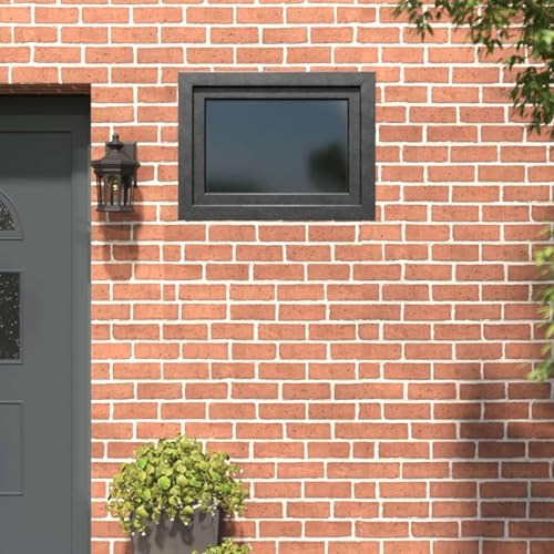 QUAHEAS RISOR Cellar Window 80 x 50 cm PVC and Anthracite Glass with Tilt and Turn Function, 5-Chamber Frame, Heat Protection, Sound Insulation and Easy Cleaning for Indoor Use