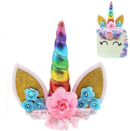 Figur Cake Topper für Tortendekoration Einhorn 15 cm - Kuchendekoration Einhorn - Geburtstagskuchen, Partydekoration, Kommunion