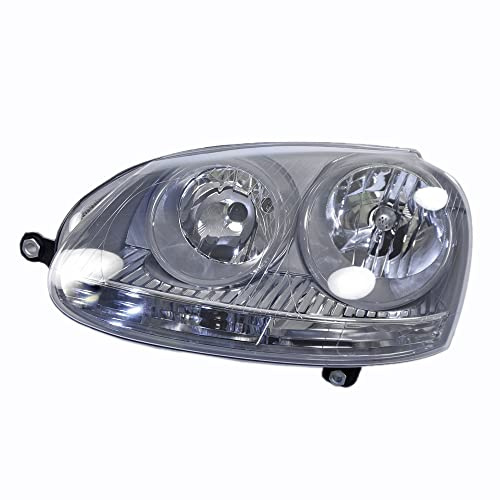 BESTPRICE 1x Hauptscheinwerfer vorne links H7 mit glasklarer Streuscheibe Frontscheinwerfer mit Stellmotor für Leuchtweiteregulierung, Kompatibel mit VW GOLF 5 (1K1) (1K5), JETTA III (1K2)