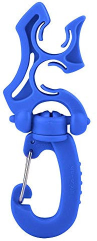 Scuba Clips,Scuba Fluorescent Green Hose Holder,Scuba Diving Hose Holder Clip,Scuba Diving Double BCD Hose Holder Clip Regulator Retainer Buckle Hook Quick Release Lanyard for Dive Snorkeling(Blue)