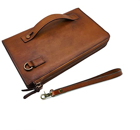 Herren-Clutch-Tasche, echtes Leder, Handtasche, Luxus-Geldbörsen