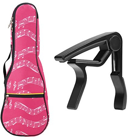 21 in Ukulele-Tasche, wasserdicht, Oxford-Noten-Tasche, Schulter-Rucksack, verstellbare Riemen (Rosa)