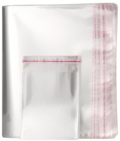 100 Stück OPP Tütchen Selbstklebend Plastiktüten Cellophantüten Flachbeutel Transparent Weihnachten Tüten Klar Zellophantüten für Verpackung Magazin Dokumente T-Shirt (32 * 50CM(12.5 * 19.6INCH))