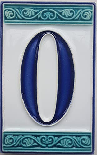 Hausnummern, handbemalt, italienische Keramik, Griechisches Design, Fliesengröße: 11 cm x 7 cm (0)