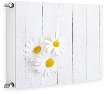 TMK ArtDeko Heizkörperverkleidung mit Magnet Stilvolle Optik 60x60 Heizkörperabdeckung, Blumen Holz