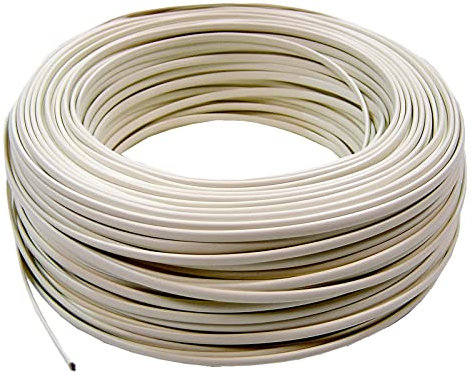 CableMarkt - Bobine de câble téléphonique en matériau Souple de 4 Fils de Couleur Ivoire (100m)