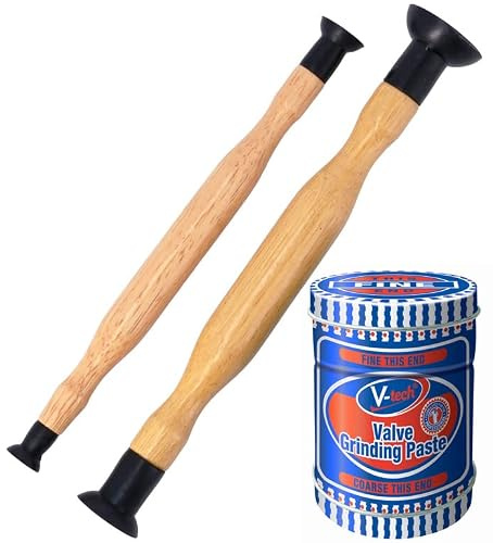 Juego De Lapeadores De Valvulas 2 unidades + Pasta para esmerilar valvulas grano fino y grano grueso 110 gramos