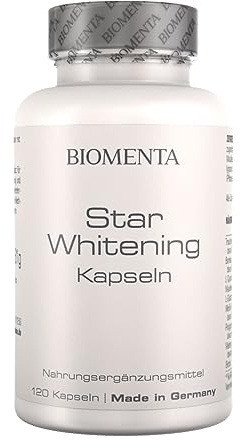 BIOMENTA Star Whitening - Hochdosierter Wirkstoffkomplex - 120 Haut Kapseln mit L-Gluthation, Aminosäuren, Pflanzenextrakten - Premiumqualität