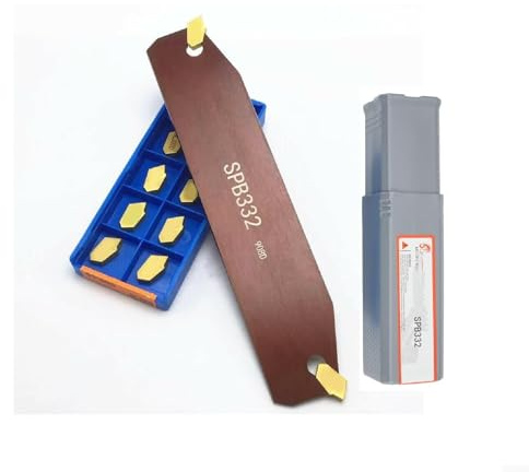 Lathe Turning Tools, Oniissy SPB32-3 150 * 32mm Parting Grooving Cut-Off Tool Holder Cutting Tool Rods with 10pcs GTN-3 SP300 Cut-Off Carbide Inserts